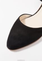 Z62T2156 Women Anna Field Leather Ankle Strap Ballet Pumps Black - Image 3