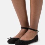 Z62T2157 Women Anna Field Ankle Strap Ballet Pumps Black