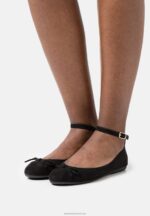 Z62T2157 Women Anna Field Ankle Strap Ballet Pumps Black