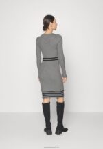 Z62T215 Women Anna Field Jumper Dress Mottled Light Grey/Black - Image 3