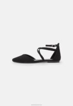 Z62T2160 Women Anna Field Ankle Strap Ballet Pumps Black