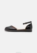 Z62T2163 Women Anna Field Comfort Ankle Strap Ballet Pumps Black - Image 2