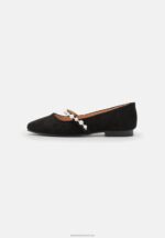 Z62T2166 Women Anna Field Ankle Strap Ballet Pumps Black - Image 2
