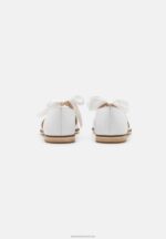 Z62T2169 Women Anna Field Leather Ankle Strap Ballet Pumps White - Image 4