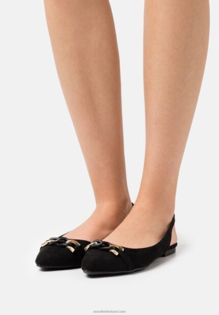 Z62T2172 Women Anna Field Ankle Strap Ballet Pumps Black