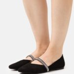 Z62T2176 Women Anna Field Ankle Strap Ballet Pumps Black