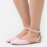 Z62T2177 Women Anna Field Ankle Strap Ballet Pumps Pink