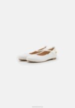 Z62T2178 Women Anna Field Ankle Strap Ballet Pumps White - Image 3