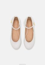 Z62T2178 Women Anna Field Ankle Strap Ballet Pumps White - Image 6