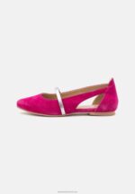 Z62T2179 Women Anna Field Leather Ankle Strap Ballet Pumps Pink - Image 2