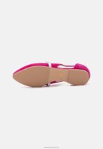 Z62T2179 Women Anna Field Leather Ankle Strap Ballet Pumps Pink - Image 5