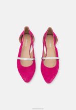 Z62T2179 Women Anna Field Leather Ankle Strap Ballet Pumps Pink - Image 6