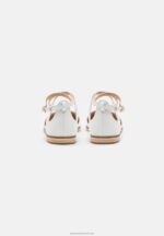 Z62T2180 Women Anna Field Leather Ankle Strap Ballet Pumps White - Image 4