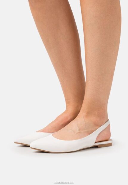 Z62T2181 Women Anna Field Slingback Ballet Pumps White