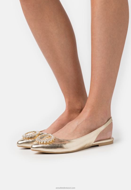 z62t2185_women_anna_field_slingback_ballet_pumps_gold.jpg Z62T2185 Women Anna Field Slingback Ballet Pumps Gold - Image 1