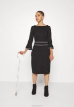 Z62T218 Women Anna Field Shift Dress Black - Image 5
