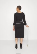 Z62T218 Women Anna Field Shift Dress Black - Image 6
