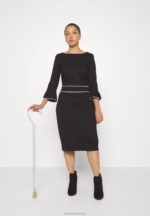 Z62T218 Women Anna Field Shift Dress Black - Image 8