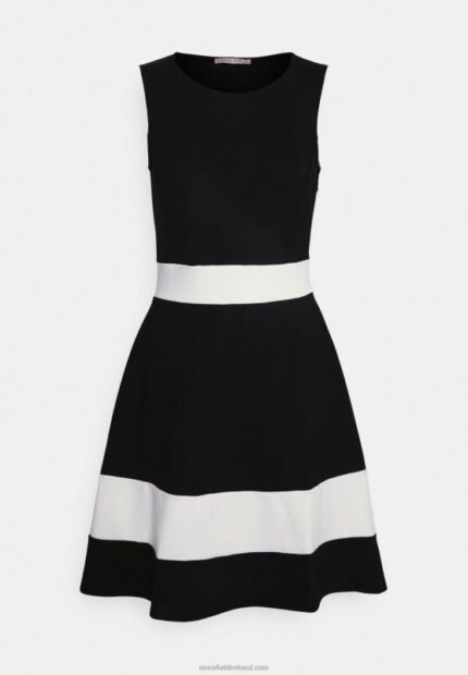Z62T219 Women Anna Field Shift Dress Black/White