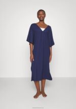 Z62T220 Women Anna Field V Front Beach Dress Maxi Dress Blue