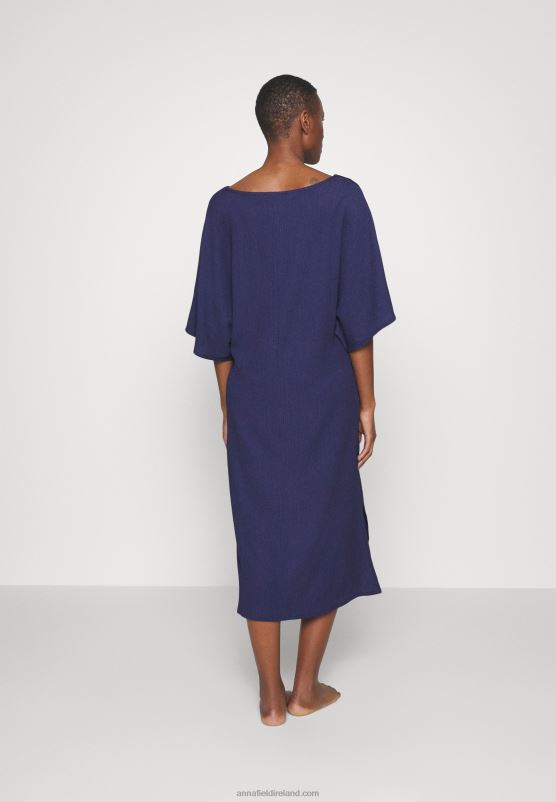 Z62T220 Women Anna Field V Front Beach Dress Maxi Dress Blue - Image 3