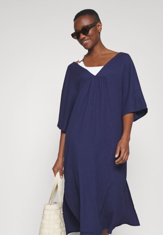 Z62T220 Women Anna Field V Front Beach Dress Maxi Dress Blue - Image 4
