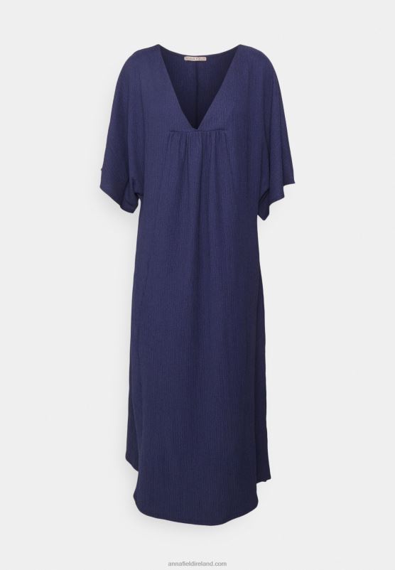 Z62T220 Women Anna Field V Front Beach Dress Maxi Dress Blue - Image 5