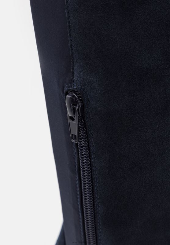 Z62T2243 Women Anna Field Leather Over-The-Knee Boots Dark Blue - Image 6