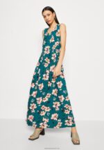 Z62T224 Women Anna Field Maxi Dress Dark Green/Pink - Image 4