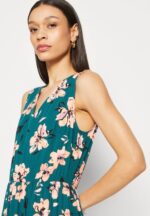 Z62T224 Women Anna Field Maxi Dress Dark Green/Pink - Image 6