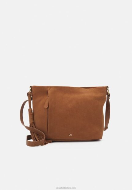 Z62T2344 Women Anna Field Leather Handbag Cognac