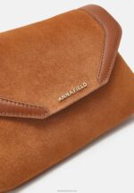 Z62T2410 Women Anna Field Leather Clutch Cognac - Image 5