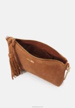 Z62T2438 Women Anna Field Leather Clutch Cognac - Image 3