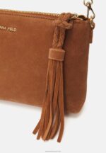 Z62T2438 Women Anna Field Leather Clutch Cognac - Image 4