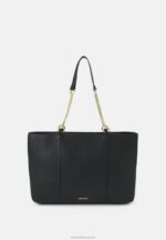 Z62T2494 Women Anna Field Leather Tote Bag Black