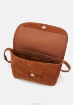 Z62T2528 Women Anna Field Leather Across Body Bag Cognac - Image 3