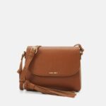 Z62T2529 Women Anna Field Leather Across Body Bag Cognac