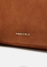 Z62T2532 Women Anna Field Leather Across Body Bag Cognac - Image 4