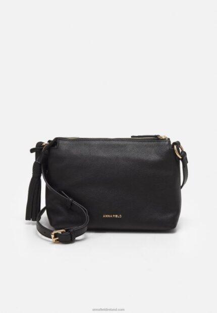 Z62T2538 Women Anna Field Leather Across Body Bag Black