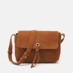 Z62T2554 Women Anna Field Leather Across Body Bag Cognac