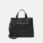 Z62T2587 Women Anna Field Leather Laptop Bag Black