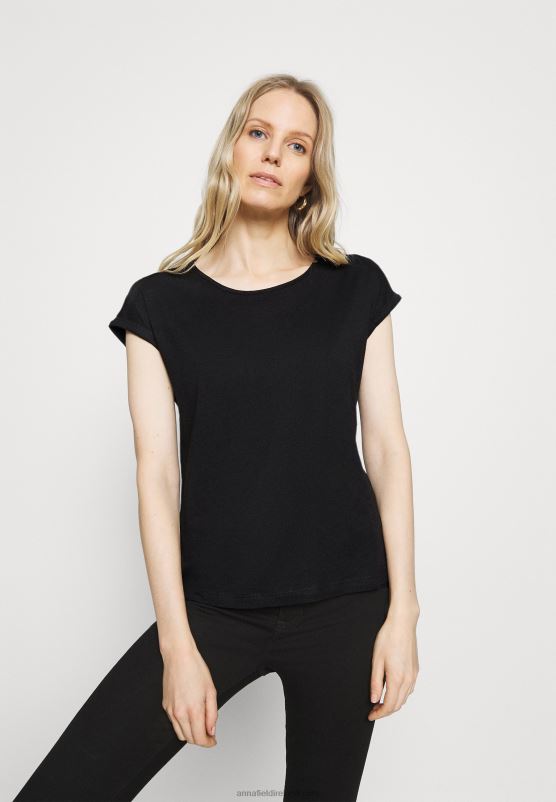 Z62T259 Women Anna Field 3 Pack Basic T-Shirt Black/White/Dark Red - Image 4