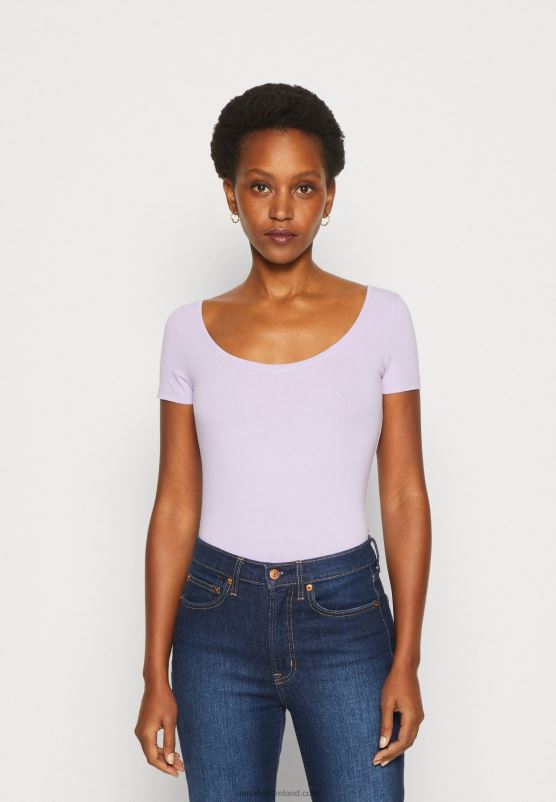 Z62T264 Women Anna Field 3 Pack Basic T-Shirt Purple/White/Mottled Light Grey - Image 2