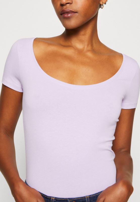 Z62T264 Women Anna Field 3 Pack Basic T-Shirt Purple/White/Mottled Light Grey - Image 8