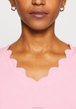Z62T269 Women Anna Field Print T-Shirt Pink - Image 6