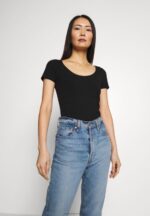 Z62T273 Women Anna Field 3 Pack Basic T-Shirt Black - Image 3