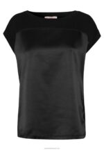 Z62T274 Women Anna Field Print T-Shirt Black - Image 4