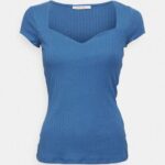 Z62T275 Women Anna Field Print T-Shirt Dark Blue