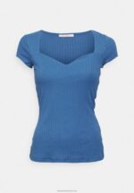 Z62T275 Women Anna Field Print T-Shirt Dark Blue