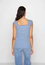 Z62T278 Women Anna Field Print T-Shirt Light Blue - Image 3